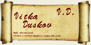 Vitka Duškov vizit kartica